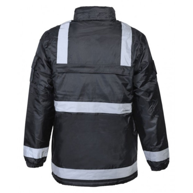 Gefütterter Windbreaker mit Reflexstreifen Private Sicherheit - Schwarz - CityGuard