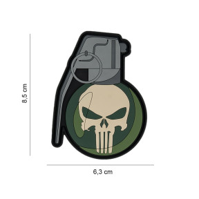 3D PVC Patch Doodshoofd Granaat - 101 Inc