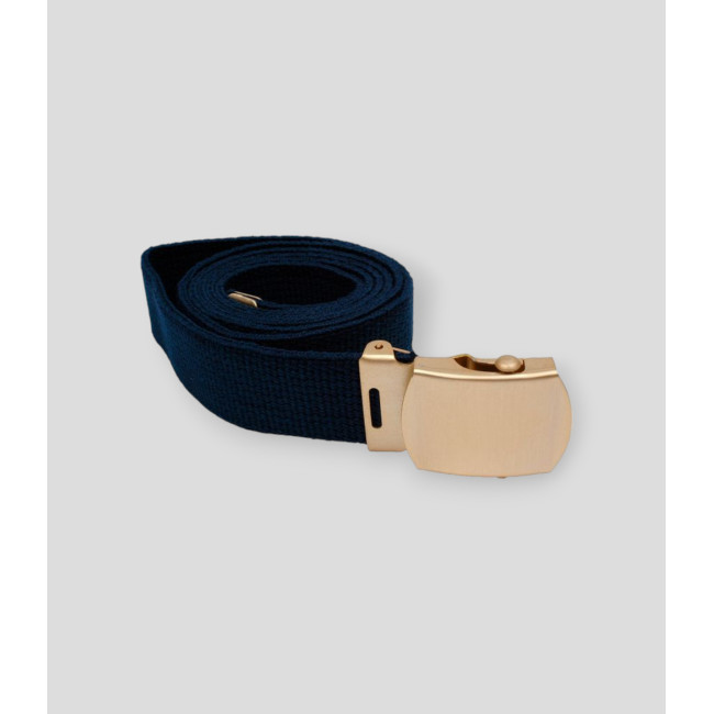 Canvas riem Blauw met gouden gesp - Ares