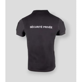 Polo manches courtes sans bande Sécurité Privée Safetek - Noir - GK