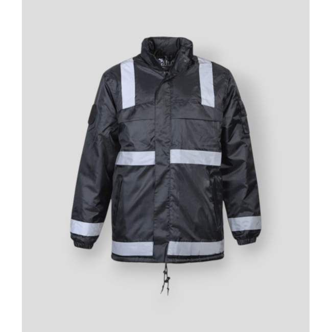 Cortavientos forrado de polar con bandas retrorreflectantes - Negro - CityGuard