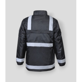 Giacca antivento foderata in pile con bande riflettenti - Nero - CityGuard