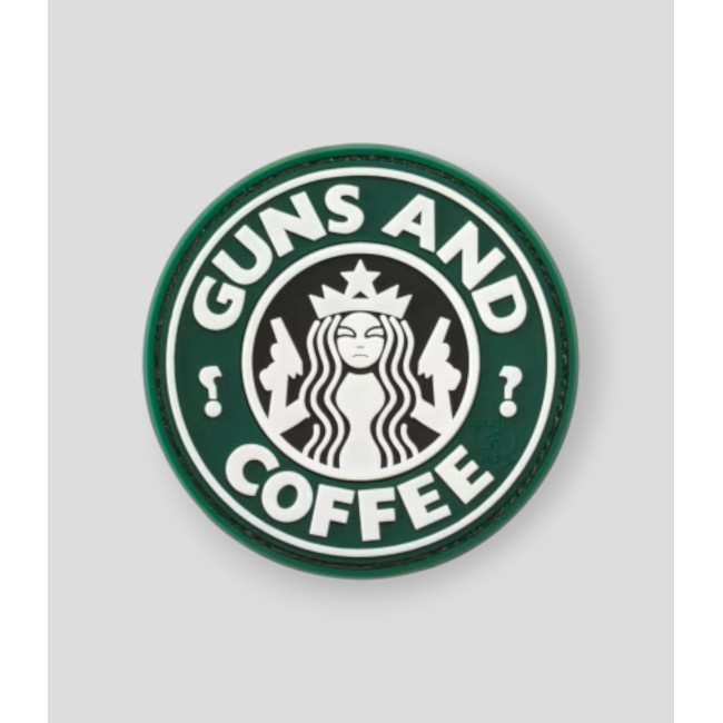 Parche de goma Guns and Coffee - Verde/Negro - JTG