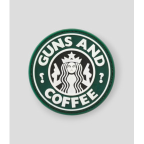 Gummi-Patch Guns and Coffee - Grün/Schwarz - JTG