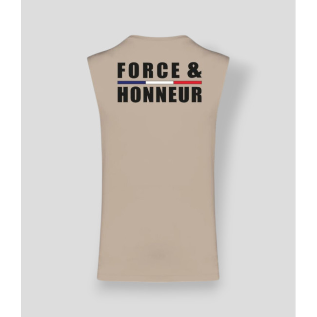 T-shirt sem mangas Force & Honneur com debrum Light sand - Summit Outdoor Lifestyle