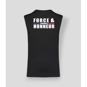 T-shirt senza maniche Force & Honour Bordatura Nera - Summit Outdoor Lifestyle