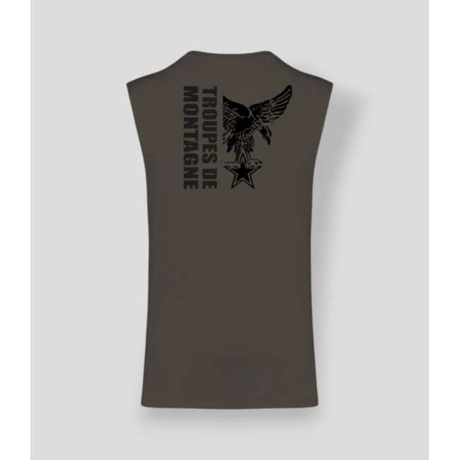 T-shirt sans manche Montagne design Dark kakhi - Summit Outdoor Lifestyle