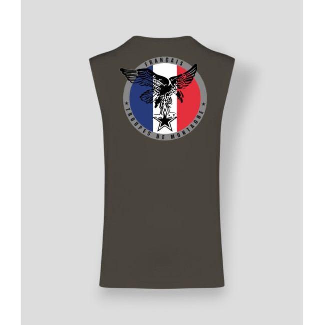 Ärmelloses T-Shirt Montagne France Dunkel-Khaki - Summit Outdoor Lifestyle