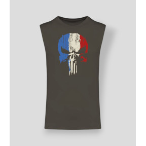 Mouwloos T-shirt Punisher Frankrijk Dark kakhi - Summit Outdoor Lifestyle