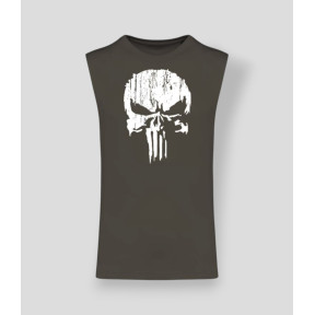 T-shirt senza maniche Punisher Bianco Dark khaki - Summit Outdoor Lifestyle