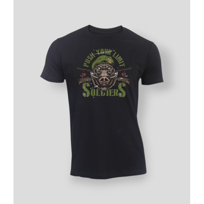 Camiseta Push your limit Soldiers Negra - Summit Outdoor Lifestyle
