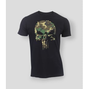 T-shirt Punisher Camo Preto - Summit Outdoor Lifestyle