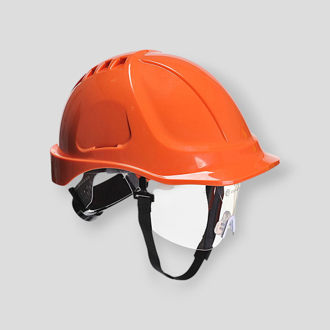 Kask budowlany endurance z wizjerem Czerwony - Portwest