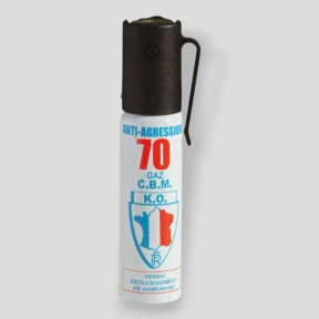 Aérosol anti-agression Gaz CS Puissance 70 - 25ml - Le Protecteur