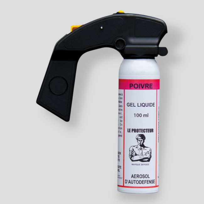 Pfeffergel-Abwehrspray Super Pro mit Griff - 100ml - Le Protecteur