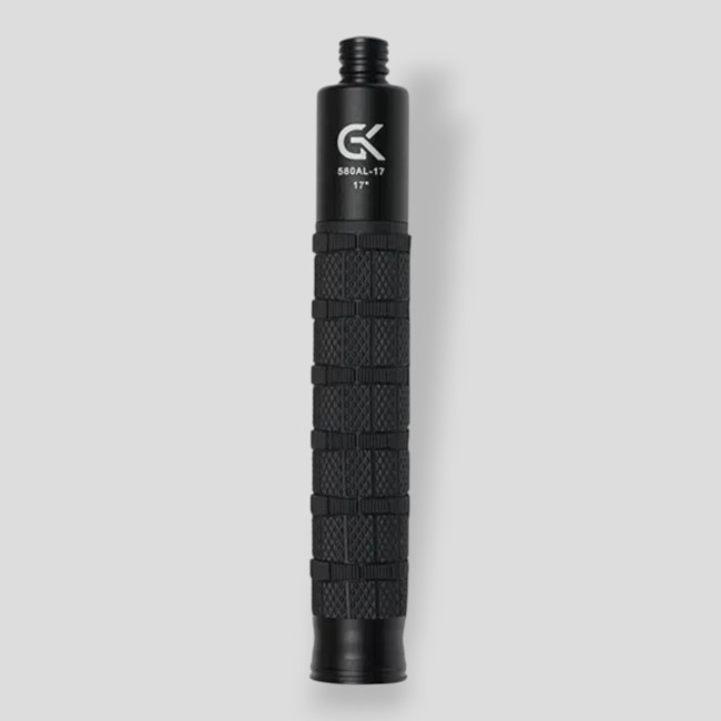 17" Telescopic baton in steel/aluminum with push button - Black - GK