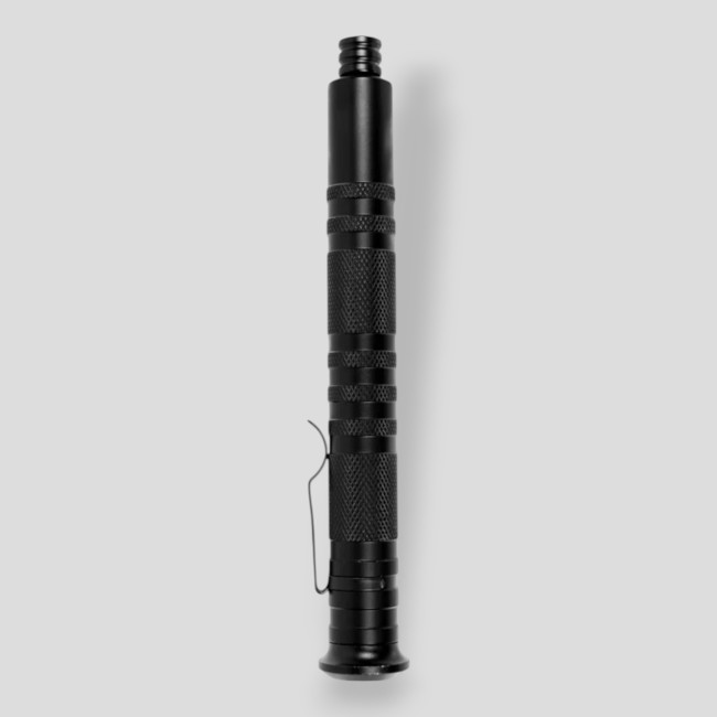 Bastón telescópico 21" de acero/aluminio con botón pulsador y mango metálico - Negro - GK
