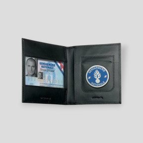 Porte-cartes horizontal 2 volets en cuir - Noir - GK