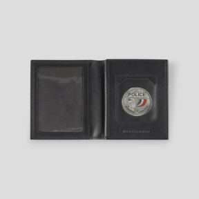 Portacarte professionale in pelle a 3 scomparti con alloggiamento Navigo - Nero - GK