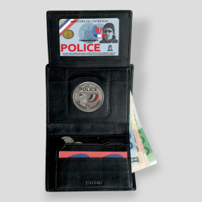 Portafoglio in pelle a 3 ante - Nero - GK