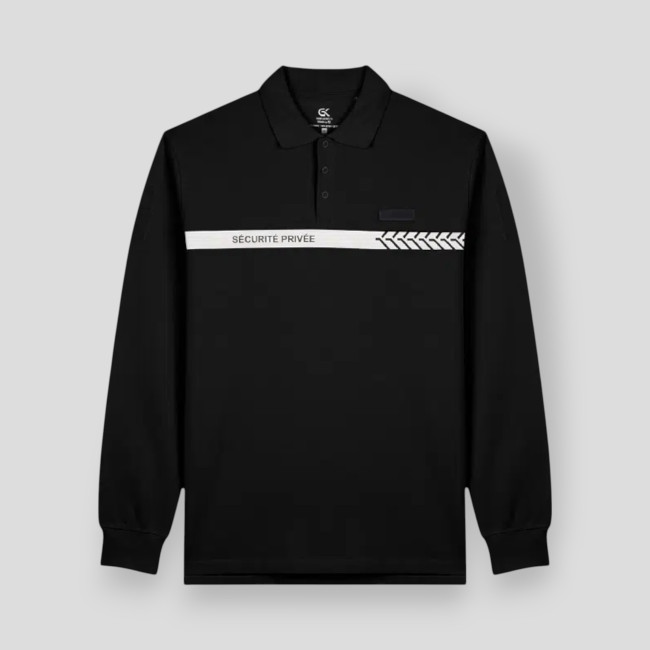 Polo mangas compridas Segurança Privada Safetek - Preto - GK