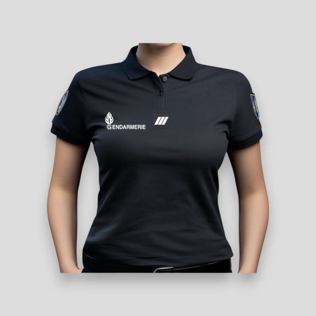 Damen GD Polo Cooldry + Klettverschluss Schwarz -Patrol Equipement