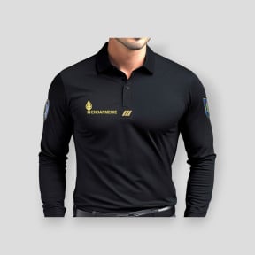 Polo Gendarmerie Mobile Cooldry + Velcros Zwart - Patrol Equipement