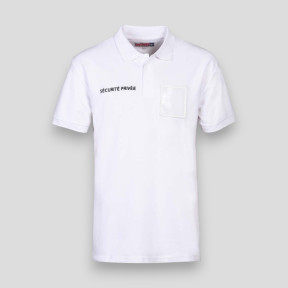 Polo con grande finestra per matricola Sicurezza Privata - Bianco - CityGuard