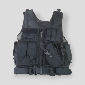 Taktische Weste Cross Draw - Schwarz - Kombat Tactical