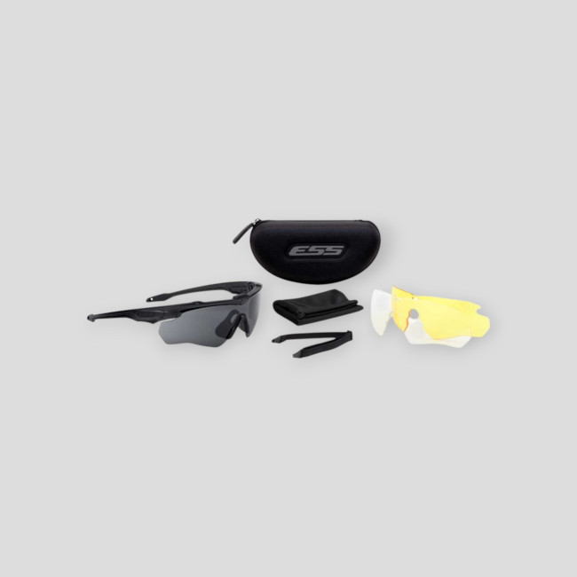 Crossblade 3ls (black)clear, smoke gray & hi-def yellow lenses, 2 microfiber pou - ESS eye pro