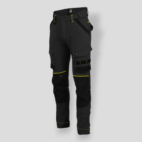 Werkbroek SACHA - Zwart/Geel - Nine Worths by North Ways