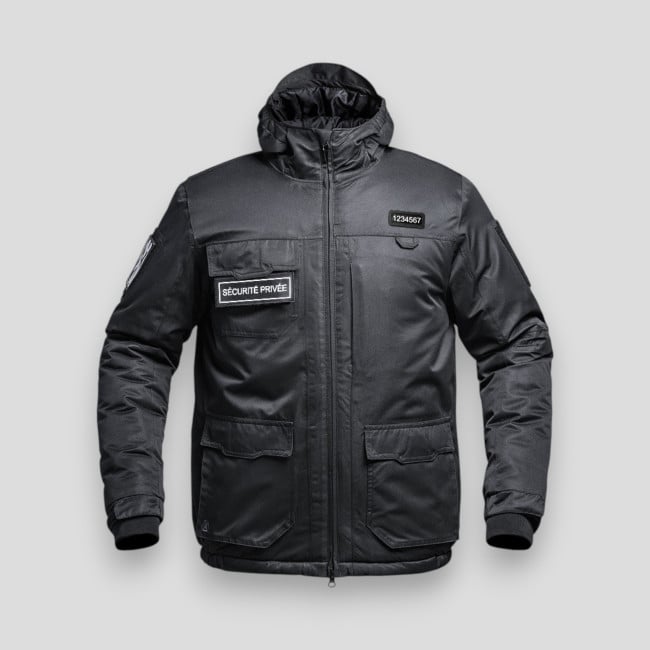 Hardshell Jacket with Flap Private Security WF 150 Secu-One - Black - A10 Equipment Hardshell Jacket with Flap Private Security WF 150 Secu-One - Black - A10 Equipment