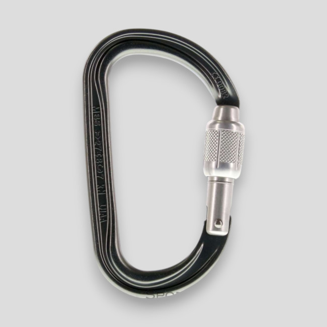 Mosquetón asimétrico ligero Am'D con bloqueo Screw-Lock® - Negro - Petzl