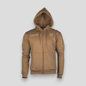 Tactische hoodie met capuchon en rits dark coyote - Miltec