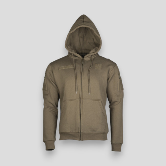 Sweat-shirt tactique avec capuchon et zip ranger green - Miltec