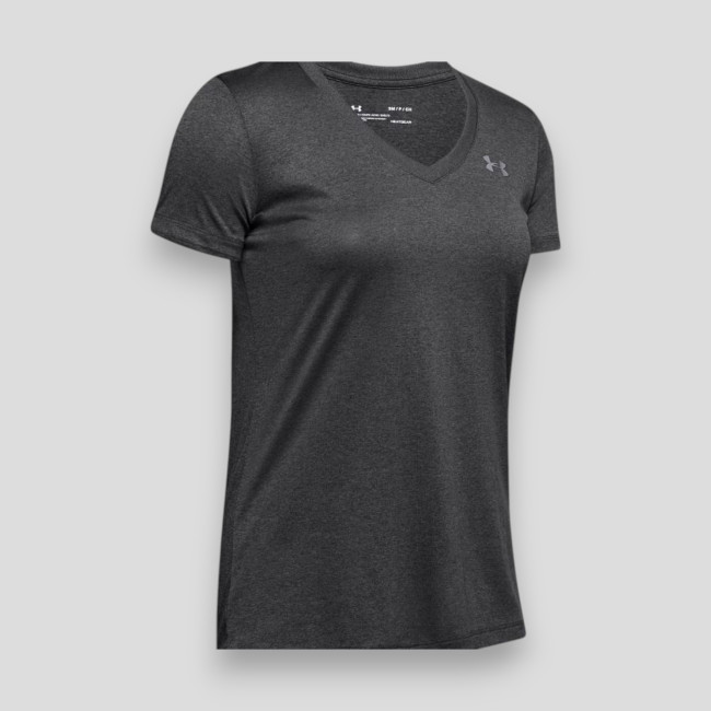Maglia con scollo a V UA Tech da donna - Grigio Mélange - Under Armour
