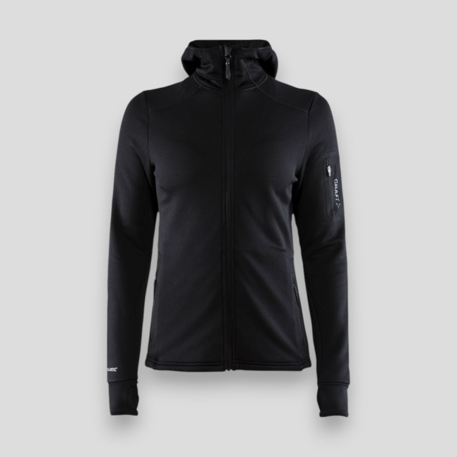 Casaco com capuz polartec preto feminino - Craft Tactical