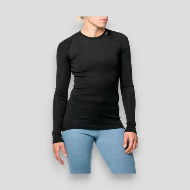 Maglia a maniche lunghe Crewneck LITE nera - Woolpower