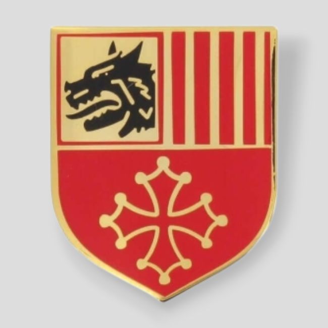 Escudo de metal de Gendarmería para coraza - Languedoc-Roussillon Escudo de metal de Gendarmería para coraza - Languedoc-Roussillon