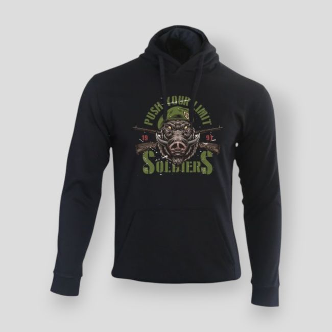 Sudadera Push your limit Soldiers Negro - Summit Outdoor Lifestyle