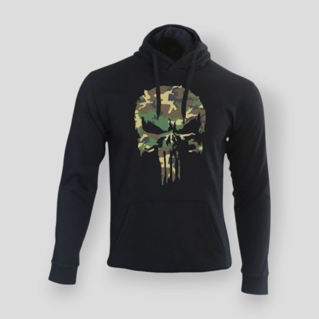 Felpa Punisher Camo Nero - Summit Outdoor Lifestyle