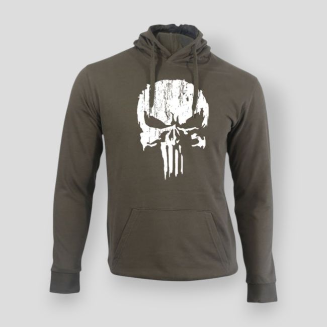 Sweatshirt Punisher Wit Kaki - Summit Lifestyle