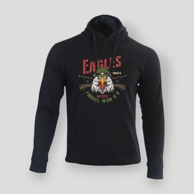 Sweatshirt Eagle never forget Zwart - Summit Outdoor Lifestyle