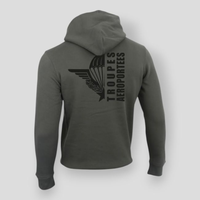 Sweat-shirt 350g Troupes aéroportées Design Organic Kakhi - Summit Outdoor Lifestyle