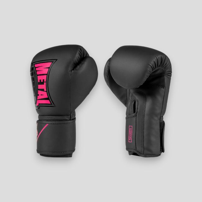 TRAININGSHANDSCHOEN STARTER ZWART/ROZE - METAL BOXE