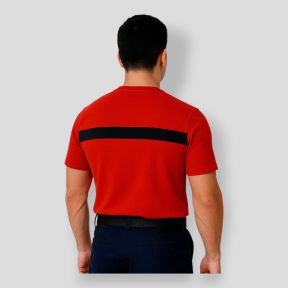 T-shirt con striscia marina Sicurezza Antincendio - Rosso - Patrol Equipment