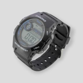 Digitaluhr mit Kunststoffarmband - Schwarz - Tekday