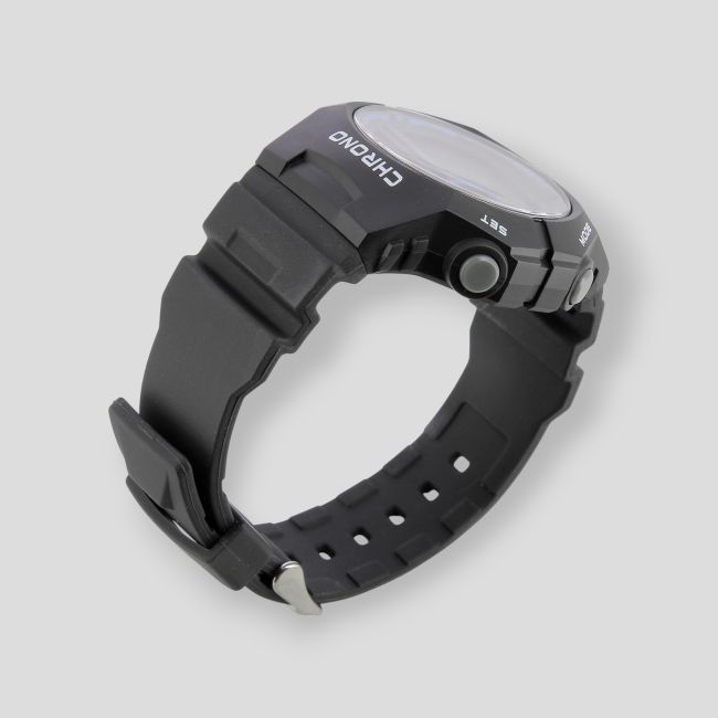Relógio digital com bracelete plástica - Preto - Tekday