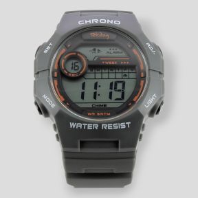 Digitaal horloge met plastic armband - Middengrijs - Tekday