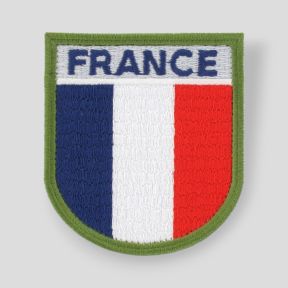 Patch in tessuto con velcro Francia con contorno verde - Alta visibilità - DMB Products